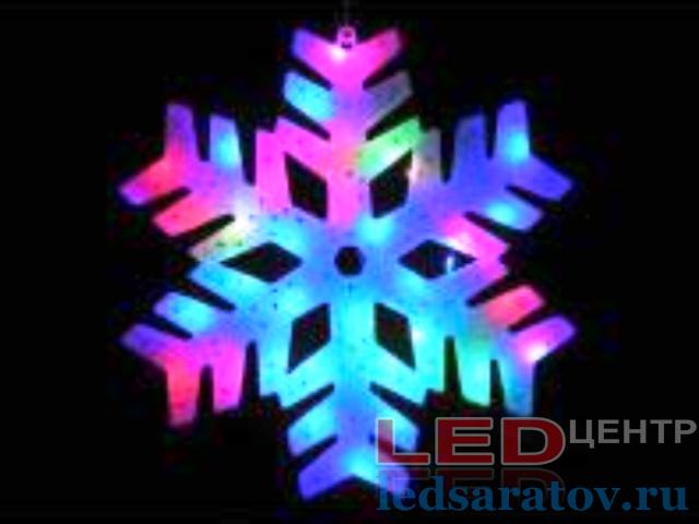 Светодиодный бытовой декор Снежинка, Ø42см, AC220V, RGB