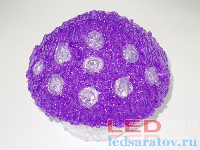 Световая светодиодная фигура Гриб 18см, фиолетовый