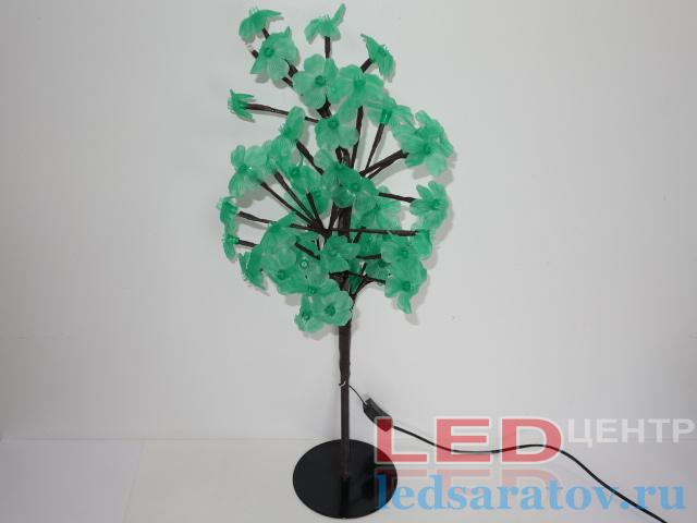 Светодиодное декоративное дерево  60см - сакура, AC220V, зеленый