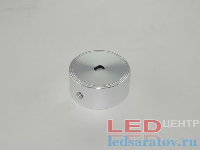 Чашка потолочная для светильника DZ-07, Ø60мм-Г25мм, отверстие Ø8мм, крепеж, сереб.