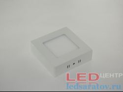 Квадратная накладная светодиодная панель DownLight  6w, Н125мм*125мм-В35мм, 3200k, AC220V, белый