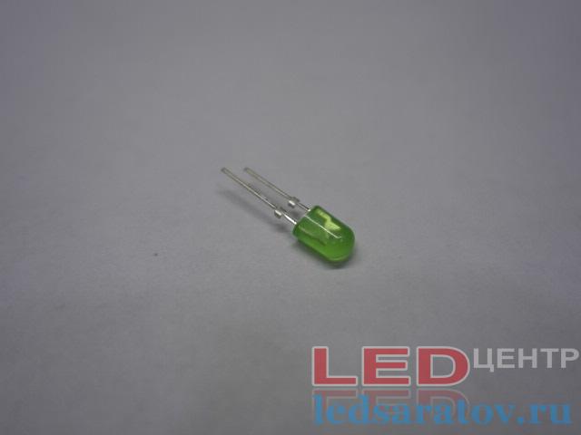 Светодиод выводной  Ø5мм*3,5мм, DC3V-3.2V, зеленый