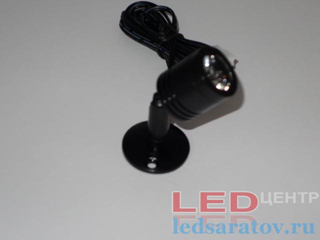 Светодиодный светильник - накладной на ножке 1,5w, 1LED, Ø25мм*65мм, DC12V, 6000k, черный (CGD16)