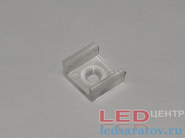 Клипса для фиксации профиля YF-825, YF-830, пластиковая - прозрачная (16мм*7мм) LED-центр