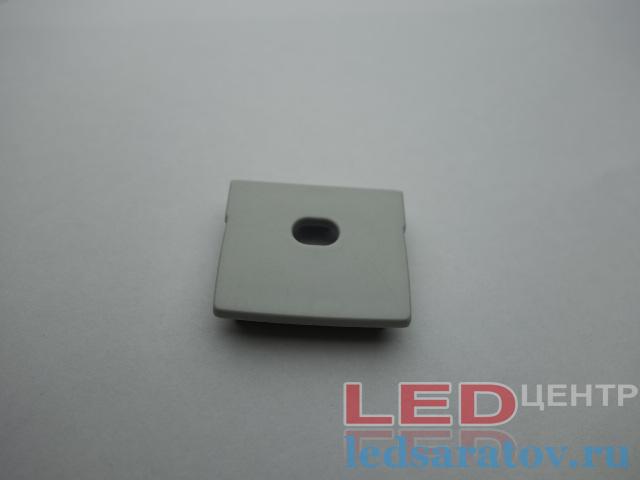 Заглушка торцевая  для профиля PXG2623, сквозная, серый LED-центр