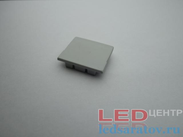 Заглушка торцевая  для профиля PXG2623, глухая, серый LED-центр