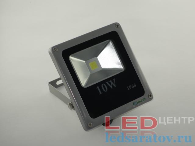 Прожектор светодиодный  10w Slim, IP65, 6500k, AC220V, серый (37-031-0.75)