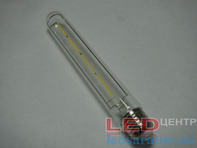 Светодиодная Ретро лампочка T30, 225-6w, 4000k, E27, филамент, прозрачная