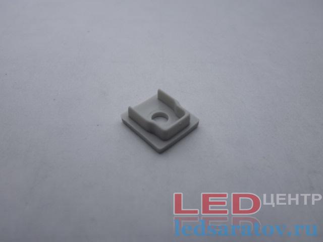 Заглушка торцевая  для профиля PXG302, 303, 304, сквозная, серый LED-центр