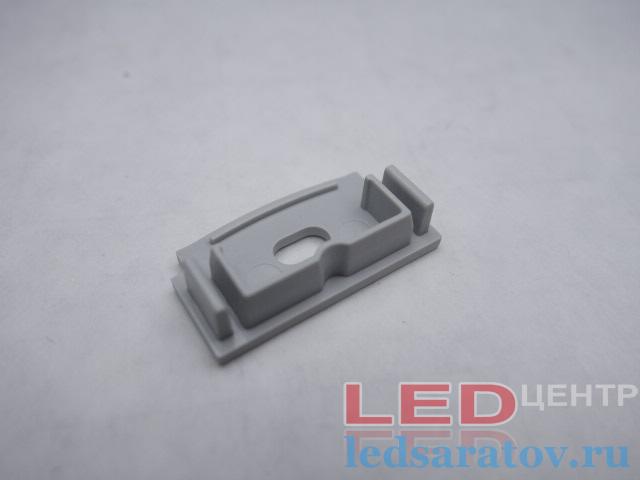 Заглушка торцевая  для профиля PXG306, сквозная, серый LED-центр