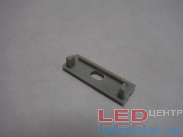 Заглушка торцевая  для профиля PXG3010B-M, сквозная, серый LED-центр