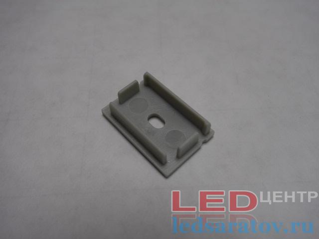 Заглушка торцевая  для профиля PXG3020B-M, сквозная, серый LED-центр