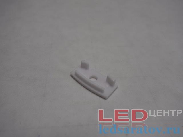 Заглушка торцевая  для профиля PXG204-1B, сквозная, белая LED-центр