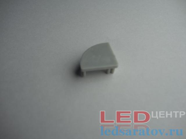 Заглушка торцевая  для профиля PXG1616B, глухая, серый LED-центр