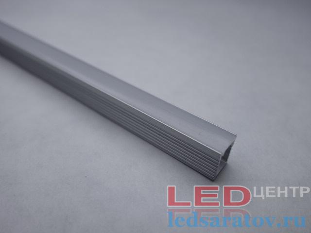  Профиль алюминиевый накладной PXG-101 + мат. рассеиватель 7,8мм*9мм*2м (цена за 1 метр)
