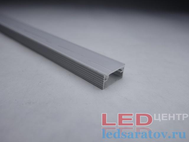  Профиль алюминиевый накладной PXG-105 + мат. рассеиватель 14,3мм*6,9мм*2м (цена за 1 метр)