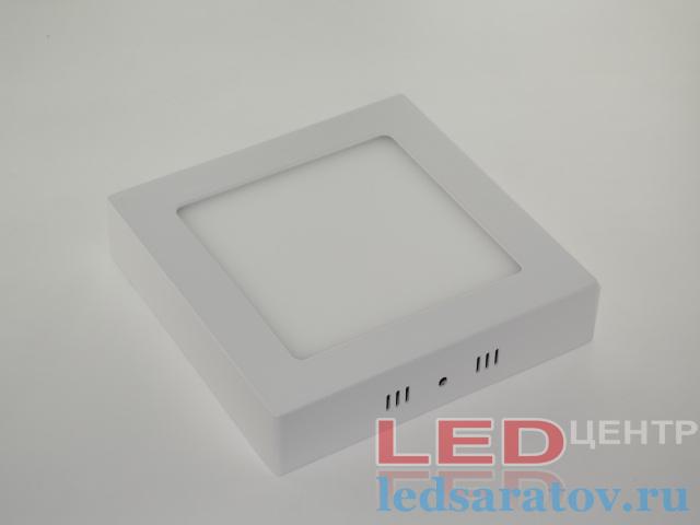 Квадратная накладная светодиодная панель DownLight 12w, Н170мм*170мм-В35мм, 6500k, AC220V, белый