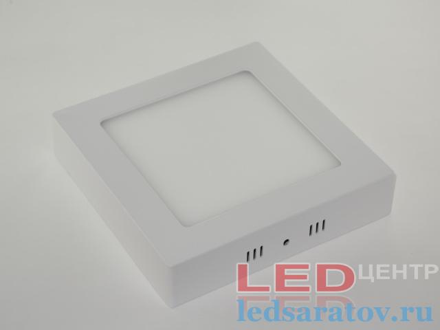 Квадратная накладная светодиодная панель DownLight 18w, Н220мм*220мм-В35мм, 6500k, AC220V, белый
