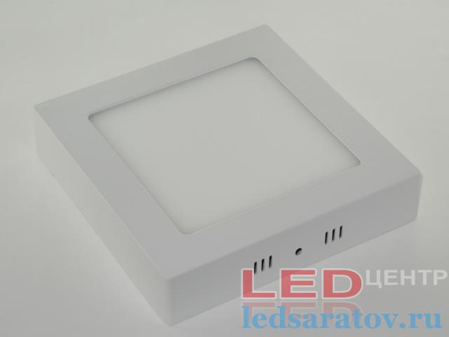 Квадратная накладная светодиодная панель DownLight 24w, Н300мм*300мм-В35мм, 3200k, AC220V, белый