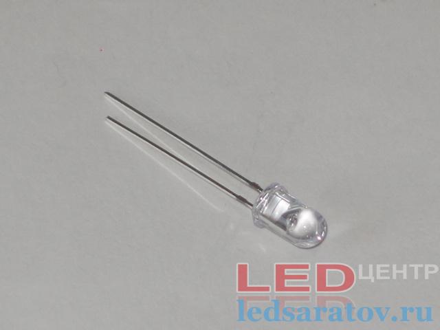 Светодиод выводной  Ø5мм, 0,06W, DC3,2V-3,4V, ультрафиолет