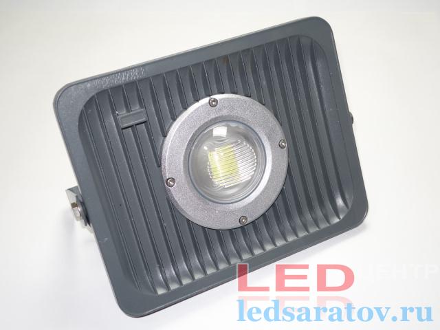 Прожектор светодиодный с линзой  50w, IP65, 6000k, AC220V, серый (HLD-TG 50)
