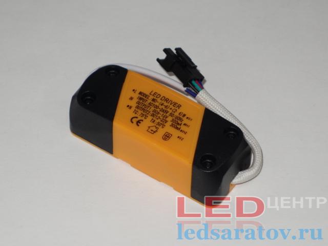 Драйвер для светильников  4W+3W, AC220V, OUT1:DC6V-16V-300mA, OUT2:DC12V-22V-300mA