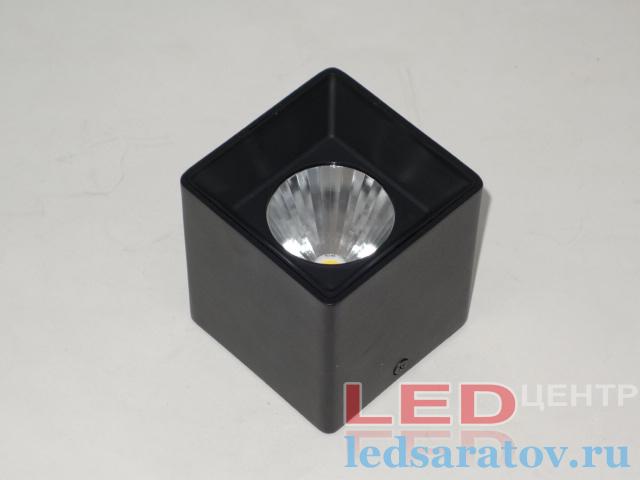 Квадратный накладной светильник Drum 10w, 80мм*80мм-В85мм, 4000k, AC220V, черный (LC-149-10)