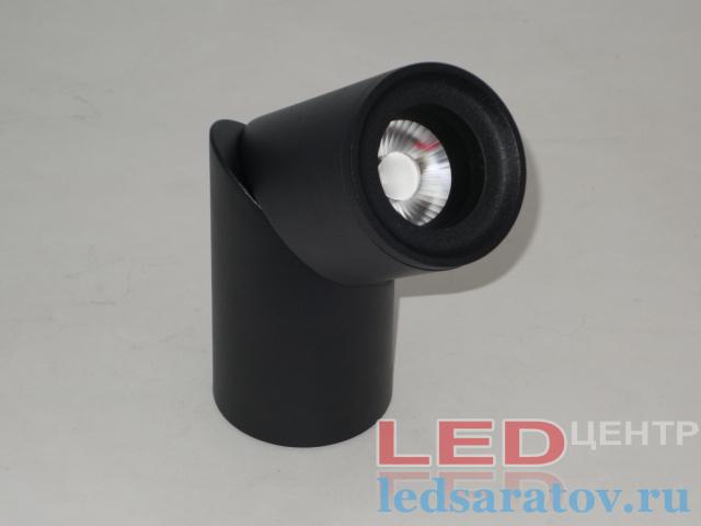 Цилиндрический накладной светильник Drum 10w, Ø70мм-В185мм, 4000k, AC220V, поворотный, черный(LC-3039)