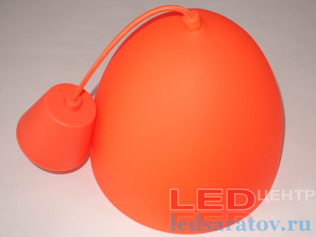 Светильник силиконовый, E27, подвесной, оранжевый