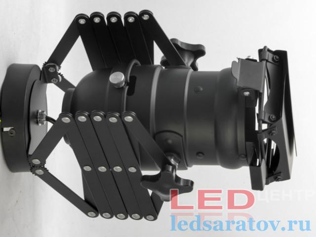 Трековый светодиодный прожектор под лампочку E27, AC220V, телескопический, черный (LOFT 6011-2)