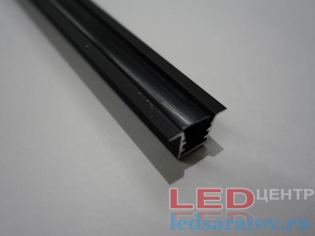  Профиль алюминиевый врезной PXG-103B-A, черный + мат. рассеиватель 13,5мм*13мм*2м (цена за 1 метр)