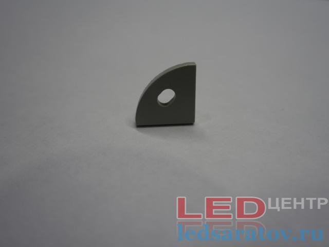 Заглушка торцевая  для профиля PXG13, сквозная, серый LED-центр