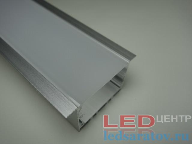  Профиль алюминиевый врезной PXG5035B-A + мат. рассеиватель 65мм*35мм*2м (цена за 1 метр)