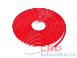 Светодиодная лента неон SMD 2835, 6мм*12мм, 2pin,рез-2,5см, 12V, 9,6W-1*50м, IP65, красный