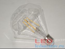 Светодиодная диммируемая Ретро лампочка DIA110-8w, 2700k, 800Lm, E27, филамент, прозрачная