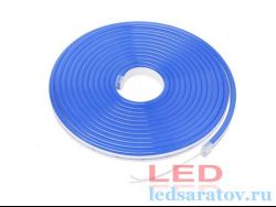 Светодиодная лента неон SMD 2835, 6мм*12мм, 2pin,рез-2,5см, 12V, 9,6W-1*50м, IP65, синий