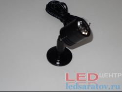 Светодиодный светильник - накладной на ножке 1,5w, 1LED, Ø25мм*65мм, DC12V, 6000k, черный (CGD16)
