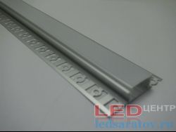  Профиль алюминиевый встраимовый PXG-306 + мат. рассеиватель 61мм-24мм*14мм*2м (цена за 1 метр)