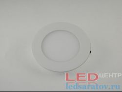 Круглая встраиваемая светодиодная панель DownLight  6w, НØ120мм-ВØ100мм, 4000k, AC220V, белый