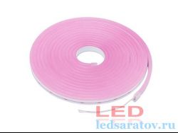 Светодиодная лента неон SMD 2835, 6мм*12мм, 2pin,рез-2,5см, 12V, 9,6W-1*50м, IP65, розовый