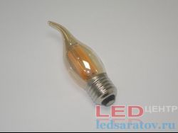 Светодиодная Ретро лампочка C35L-6w, 2700k, E27, филамент, золотистая