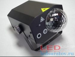 Светодиодная лазерная установка U-007 (Bluetooth, USB, колонка, пульт+рисунки, лазер: зеленый- красный)