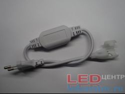 Сетевой шнур для неона COB 220V, 8мм*11мм, 8A-Max 60m