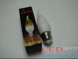 Светодиодная лампочка - живой огонь C35L, 2700k, E27, мат. белая