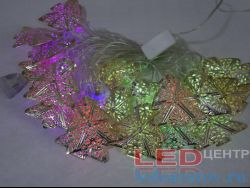 Светодиодная бытовая гирлянда нить  4м, 20LED, AC220V, прозр. пр, RGB - Елки-большие