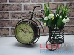 Часы-велосипед настольные с подставкой, бронза