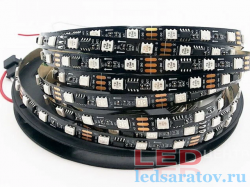 Светодиодная лента SMD 5050-WS2811Black, 60D, IP20, 10мм, 3pin, 12V, 14,4W-1м*5м, RGB