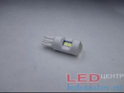 Светодиодная лампочка T-10, 6LED, SMD 3030, 3W, керамическая, белый