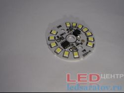 Светодиодная площадка SMD 2835, 12LED, 6000k-6500k, Ø35мм, AC220V, 7W (D-35)