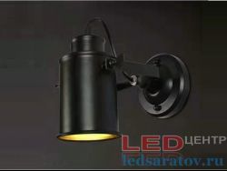 Настенный светильник LOFT 1 патрон на Е27, на короткой стойке, черный (6003)